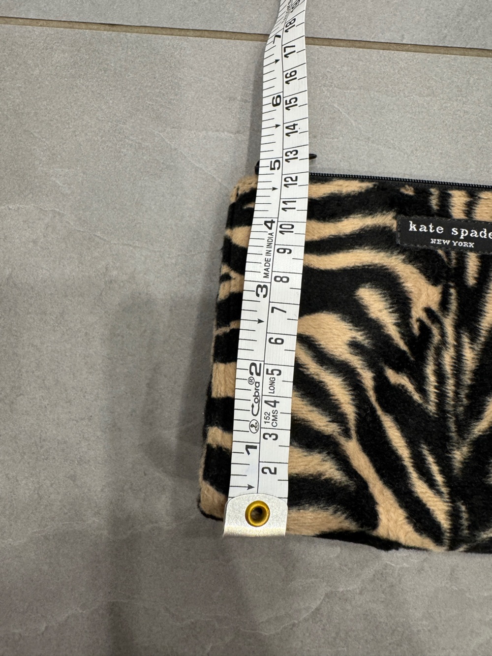 kate spade Zebra-Print Pouch - clutch in Black & Tan faux fur - Picture 5 of 7